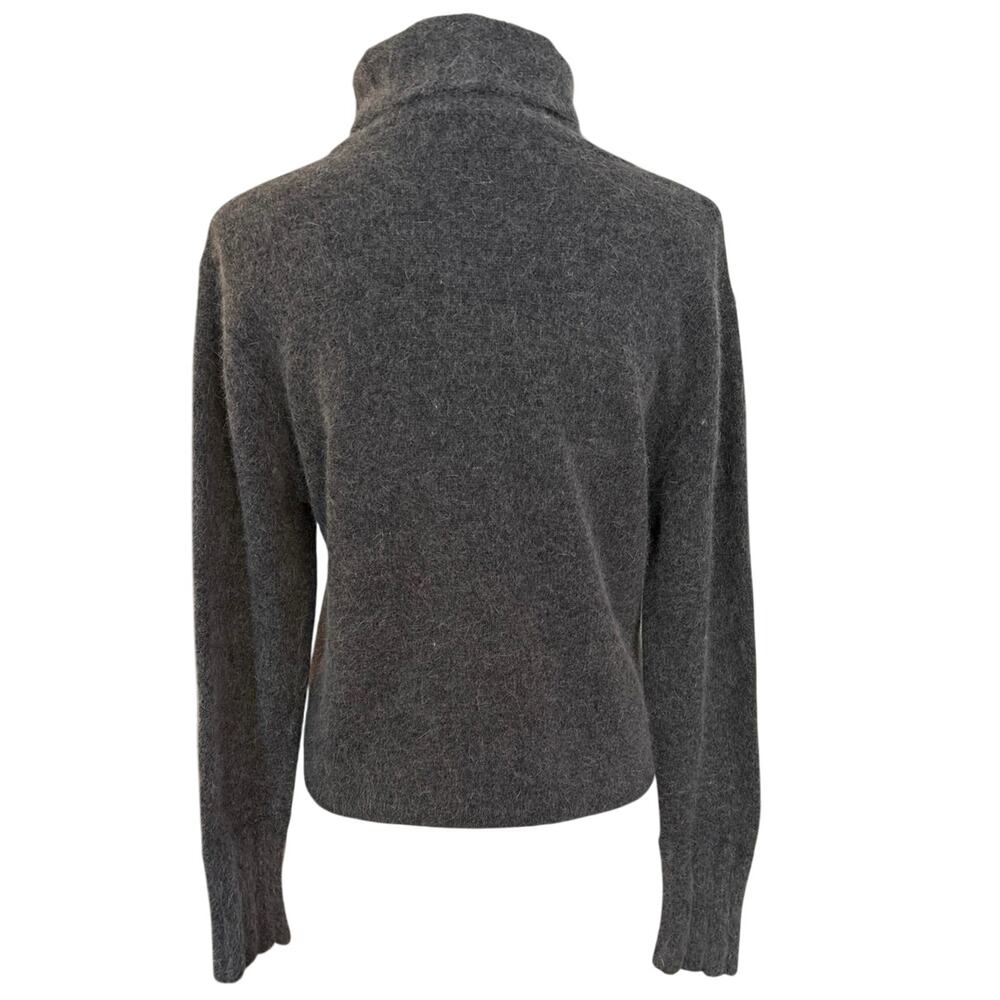 Vintage Q&A Size M Turtleneck Sweater Cropped Lambswool Angora Grey Gray Y2K - Picture 2 of 4